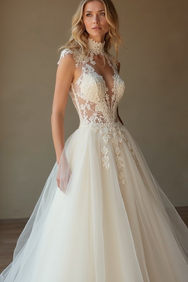 high neck elegance statement