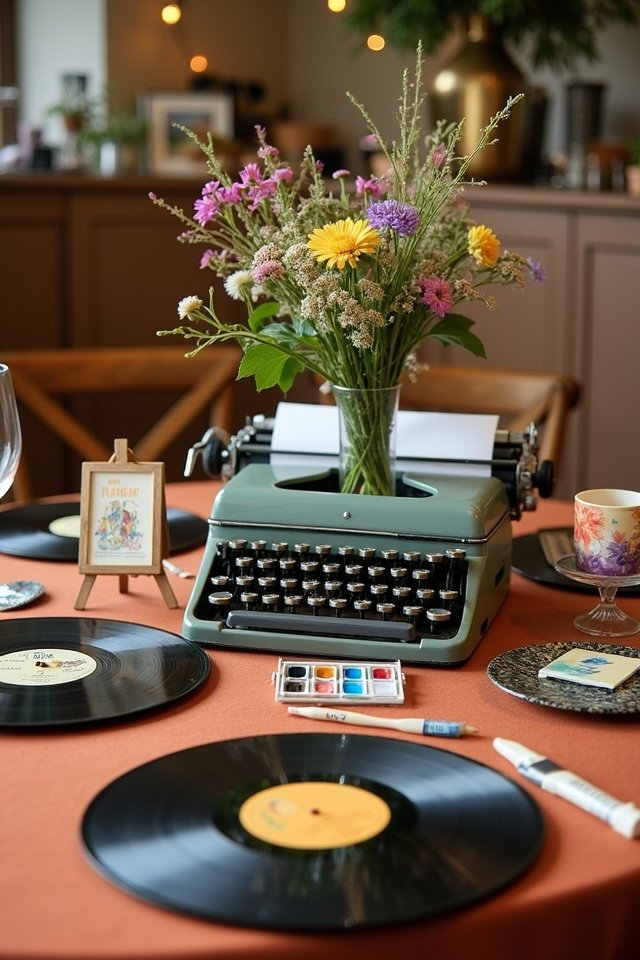 hobby inspired wedding centerpieces