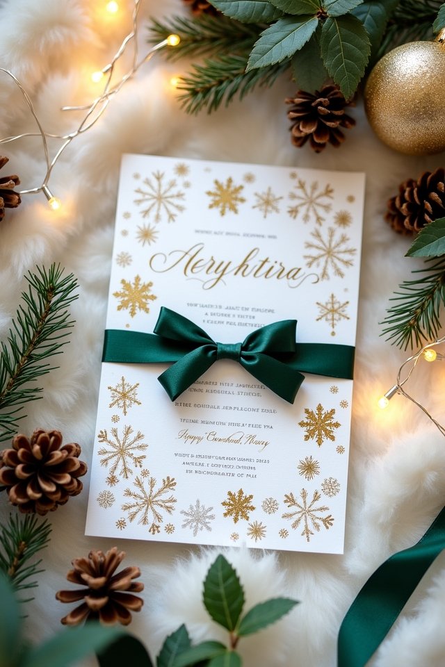 holiday themed wedding invitations