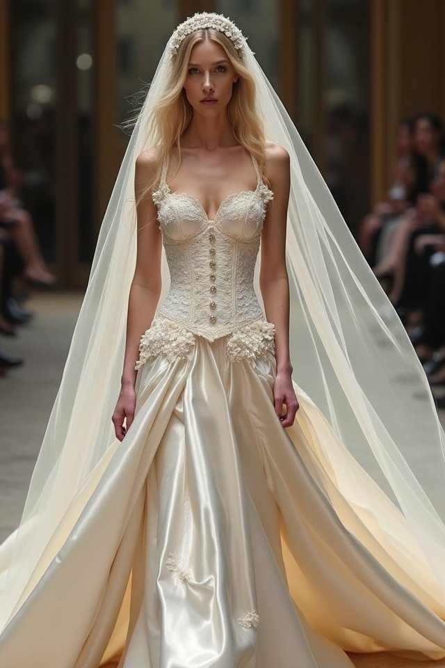 iconic 90s corset wedding gown