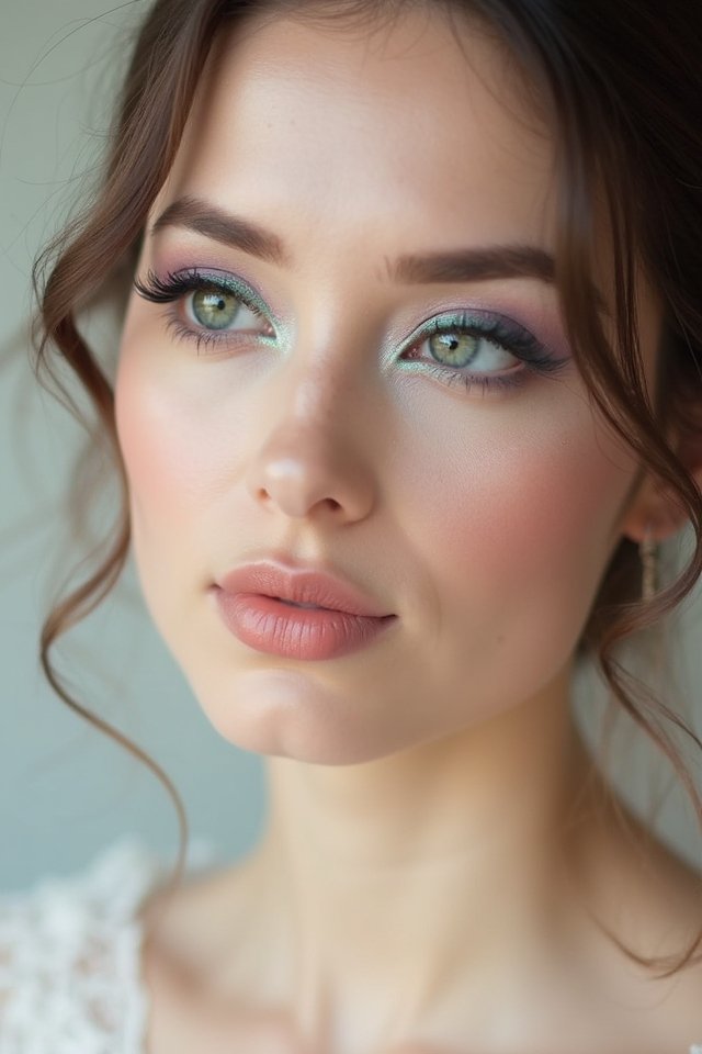 icy pastel bridal elegance