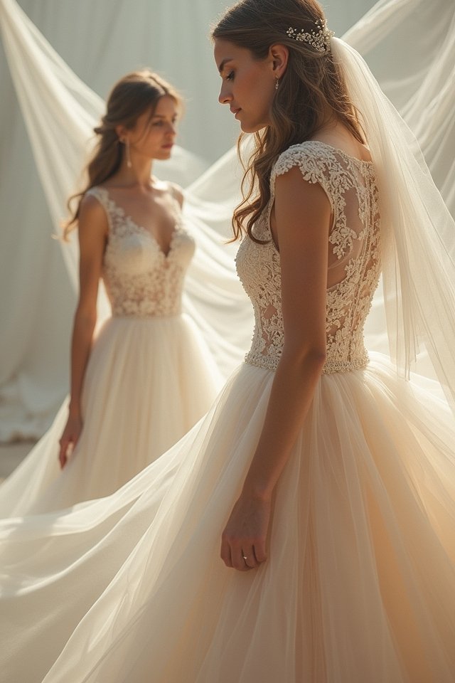 illusion neckline gown trends