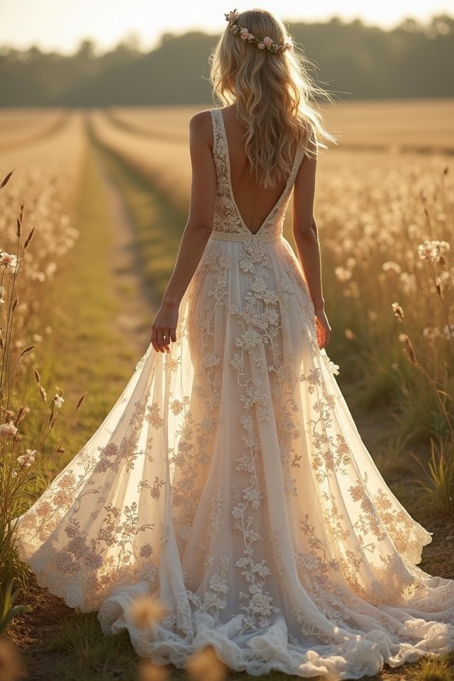 intricate embroidery wedding dress