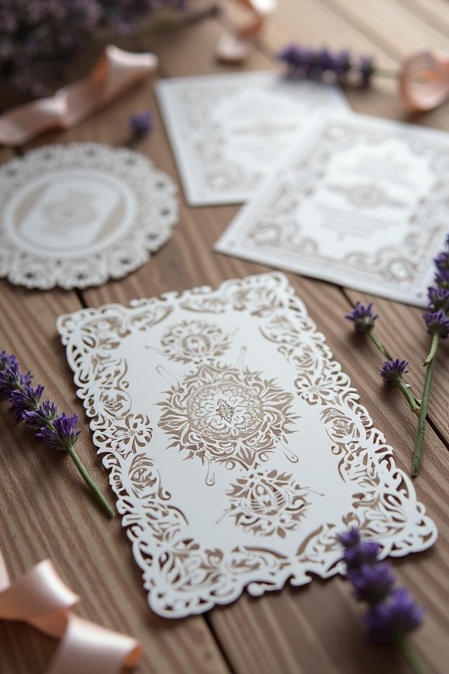 intricate laser cut invitations