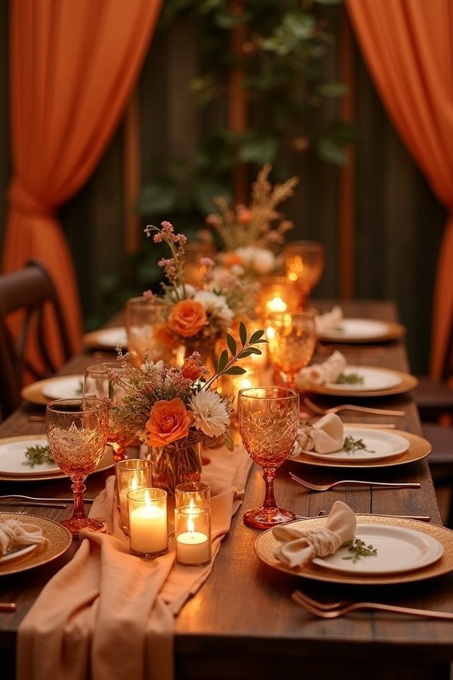 inviting orange table settings