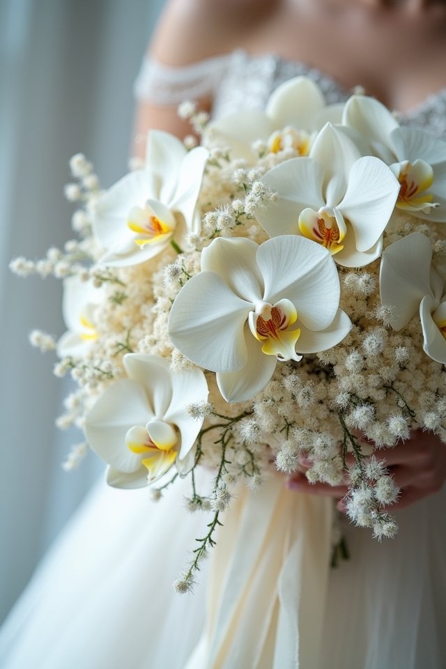 ivory orchids frosted berries
