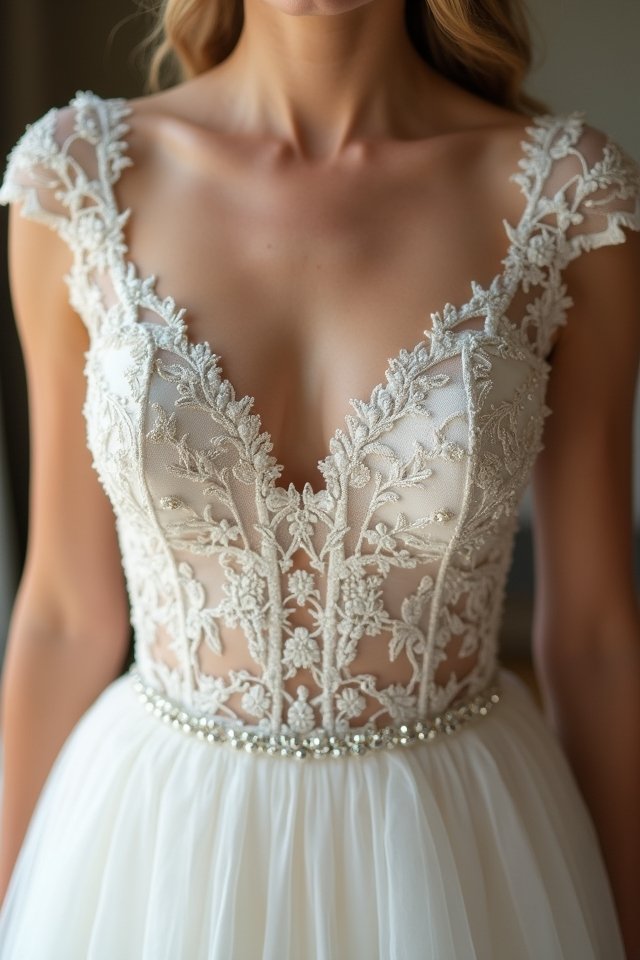 jewel neckline elegance shines