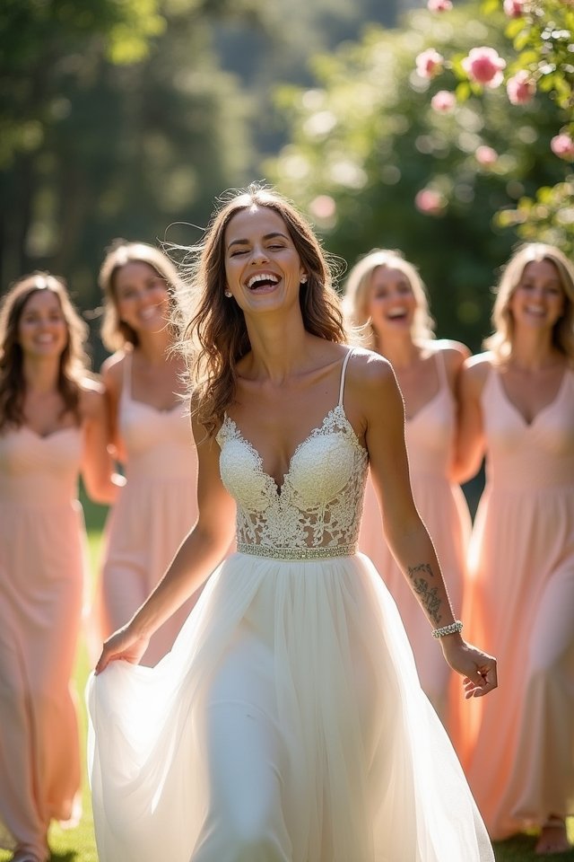 joyful bridesmaid camaraderie captured