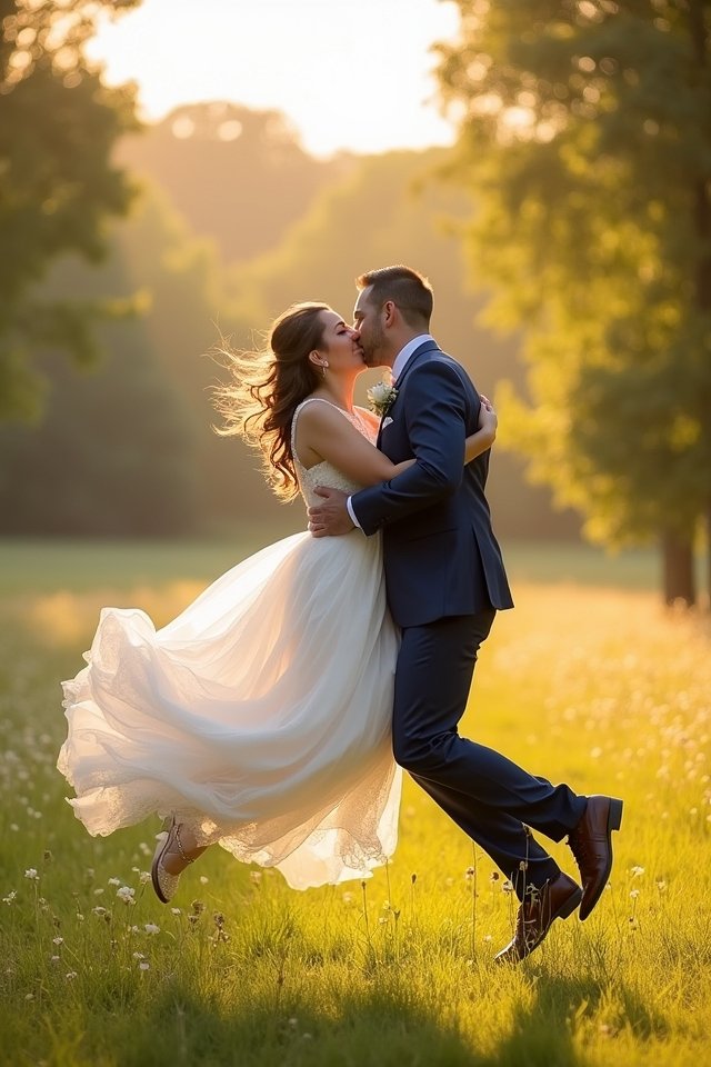 joyful celebration leap together