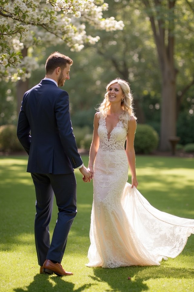 joyful wedding first look