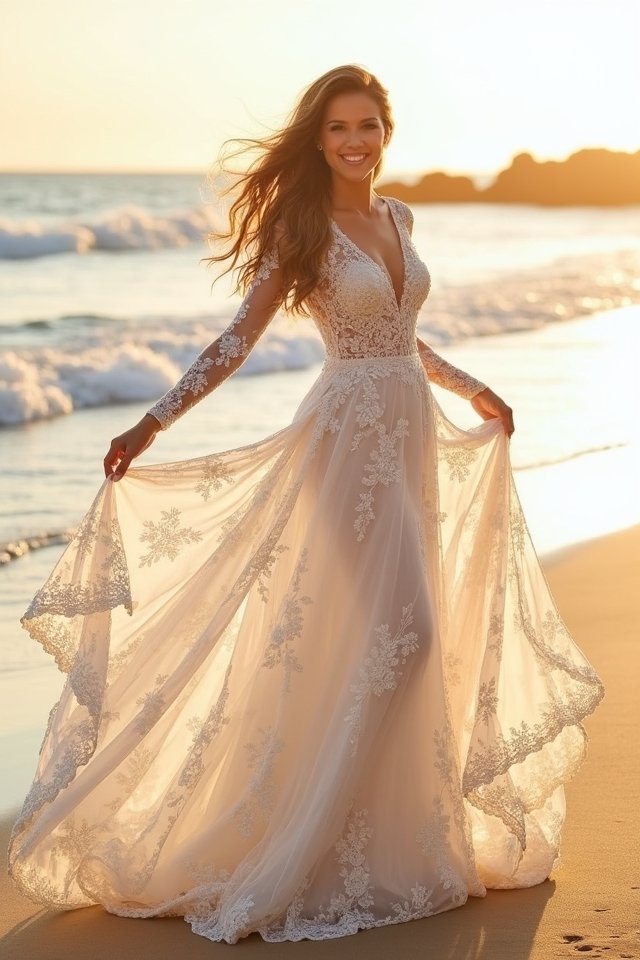 lace a line dress elegance
