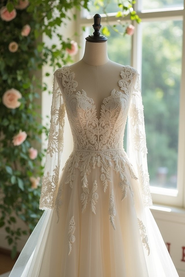 lace a line gown elegance