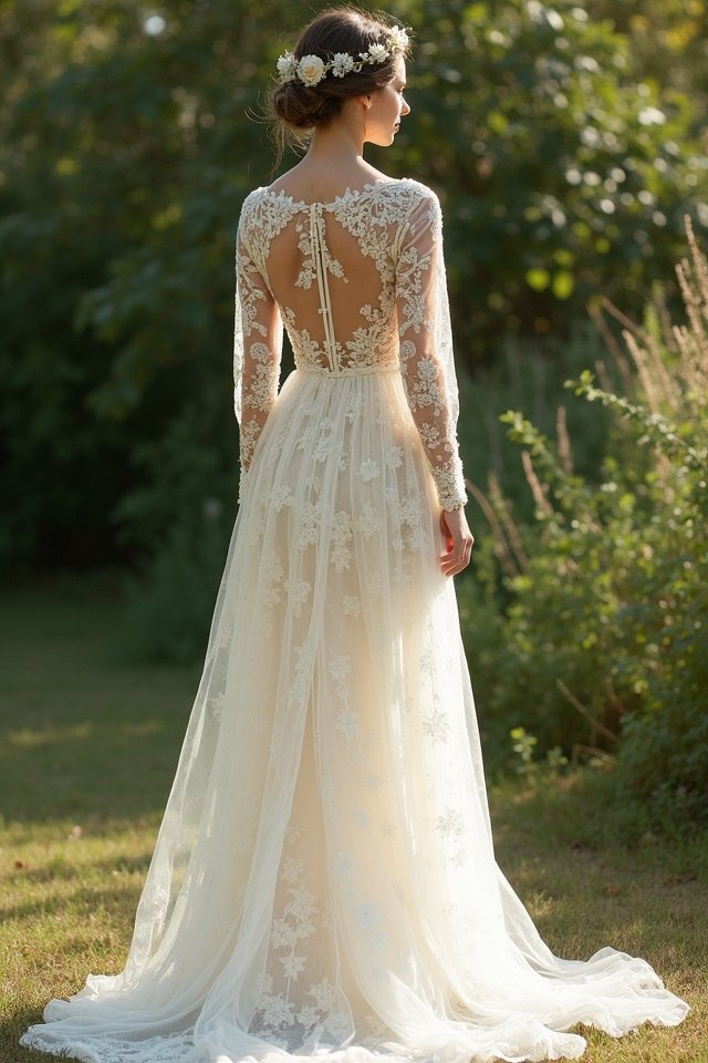 lace a line wedding elegance