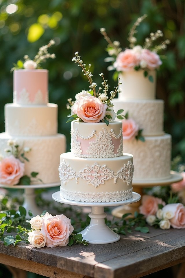 lace cake with roses