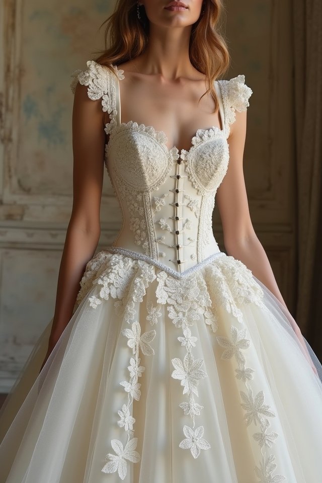 lace corseted bridal elegance