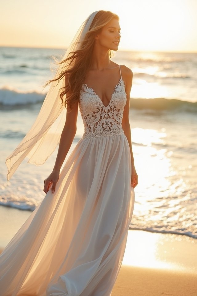 lace detailed flowing maxi dresses