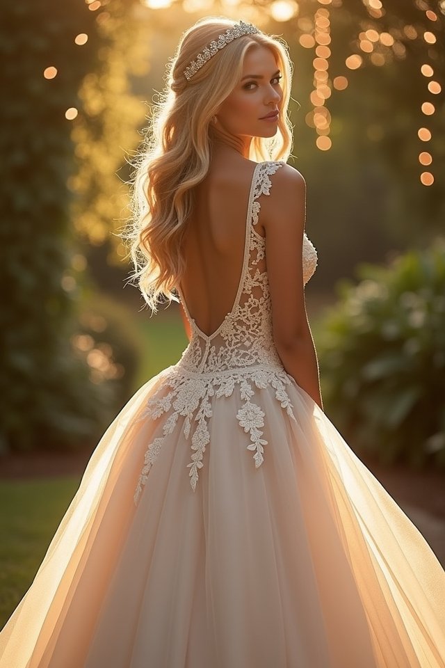 lace embellished enchanting ball gown