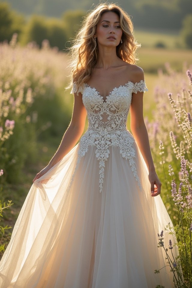 lace embellished fairytale gowns