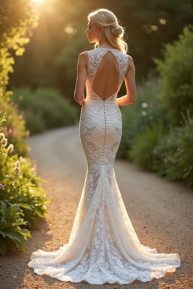 lace overlay mermaid gown elegance