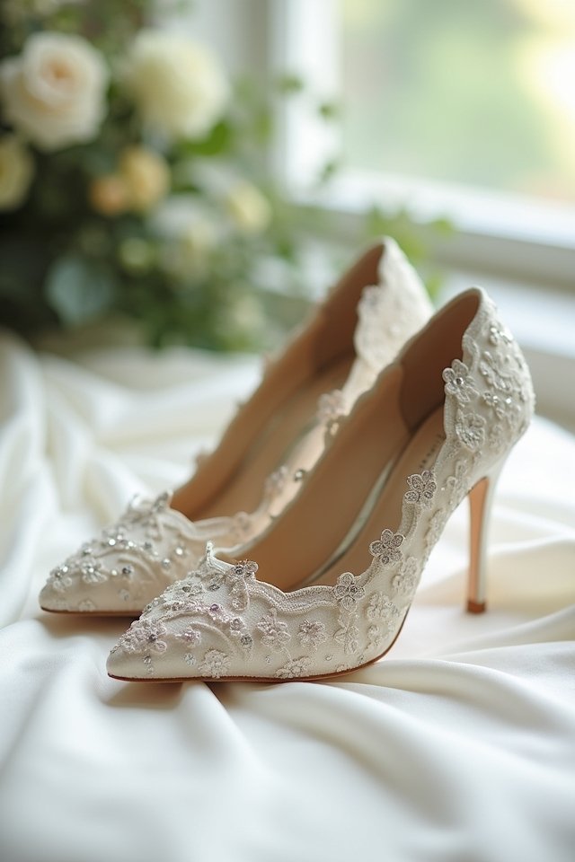 lace pumps for brides