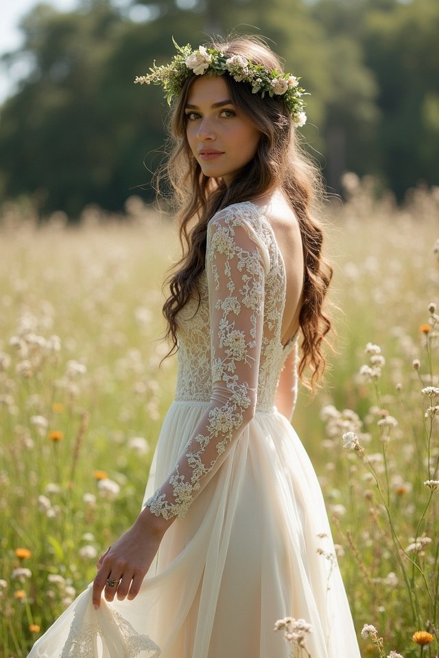 lace trimmed boho wedding elegance