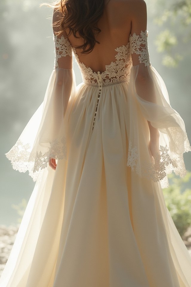 lace trimmed long sleeve elegance