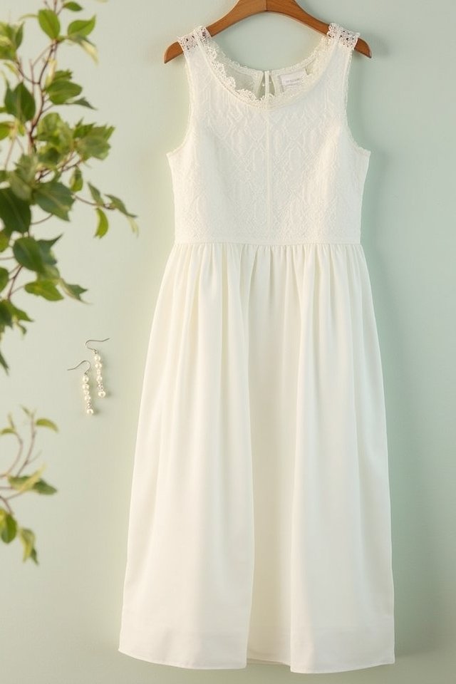 lace trimmed tea length elegance