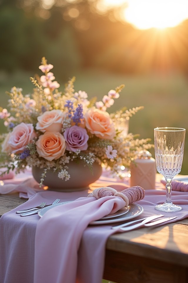 lavender and soft peach elegance