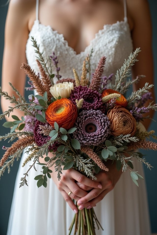 lavender eucalyptus wedding bouquet