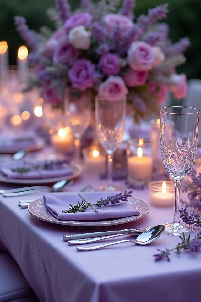 lavender inspired wedding table settings