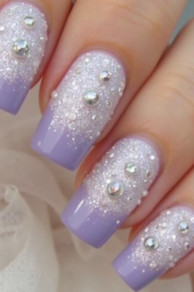 lavender ombre with pearls