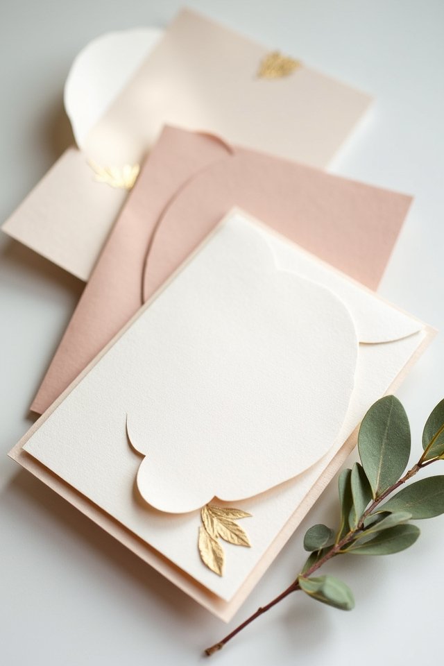 layered invitations with embellishments