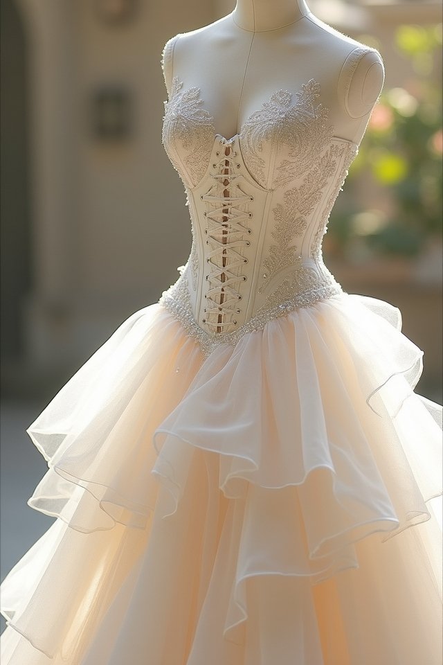 layered ruffles corset elegance