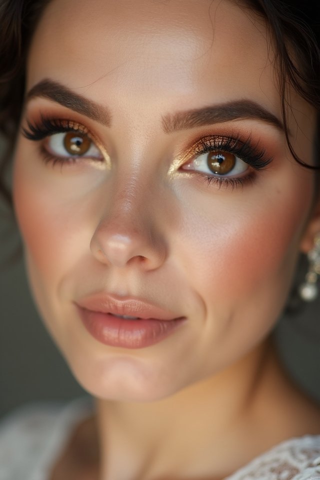 layered warm bronze eyeshadow