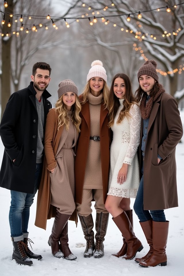 layered winter ceremony outfits