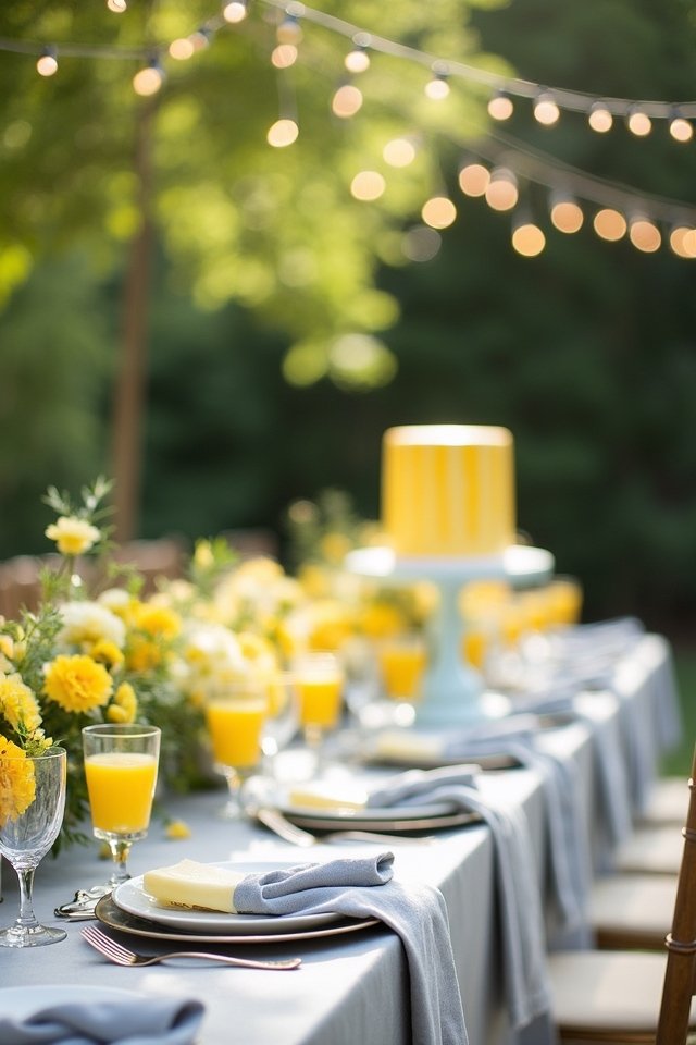 lemon and grey wedding decor