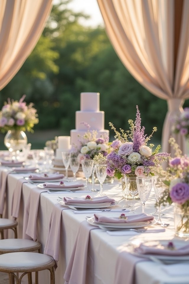 lilac beach wedding elegance