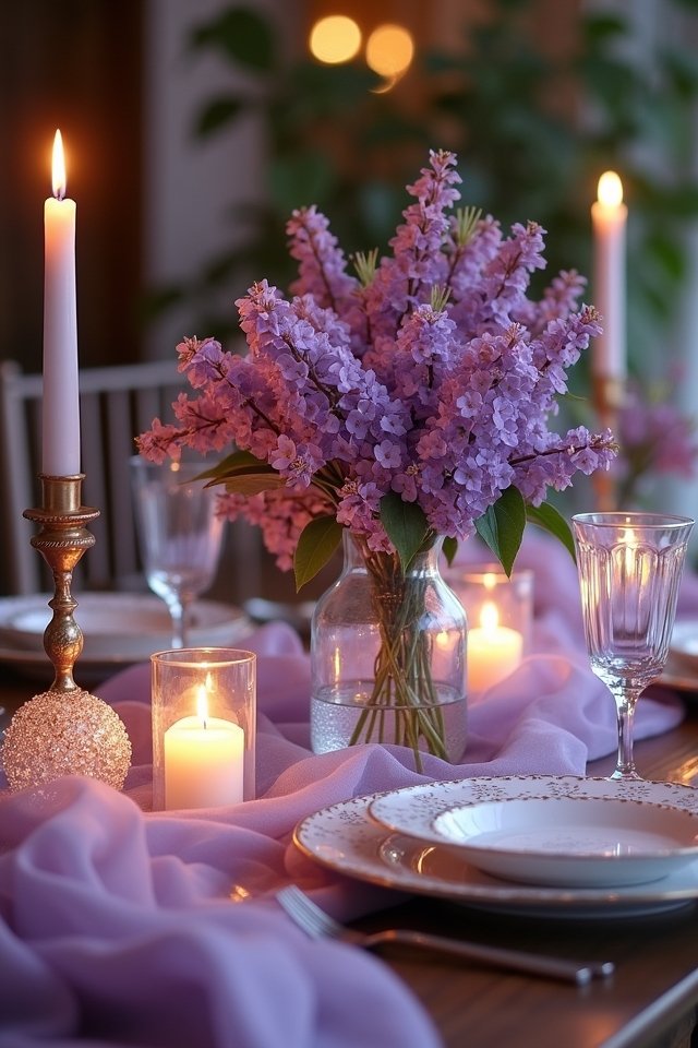 lilac candlelight romantic ambiance