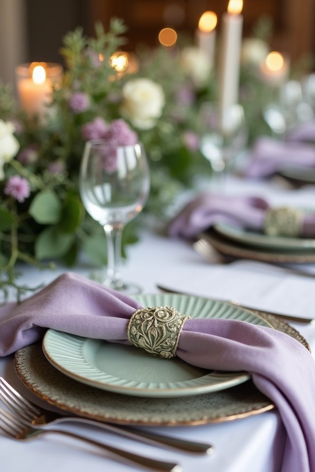 lilac napkin ring ideas