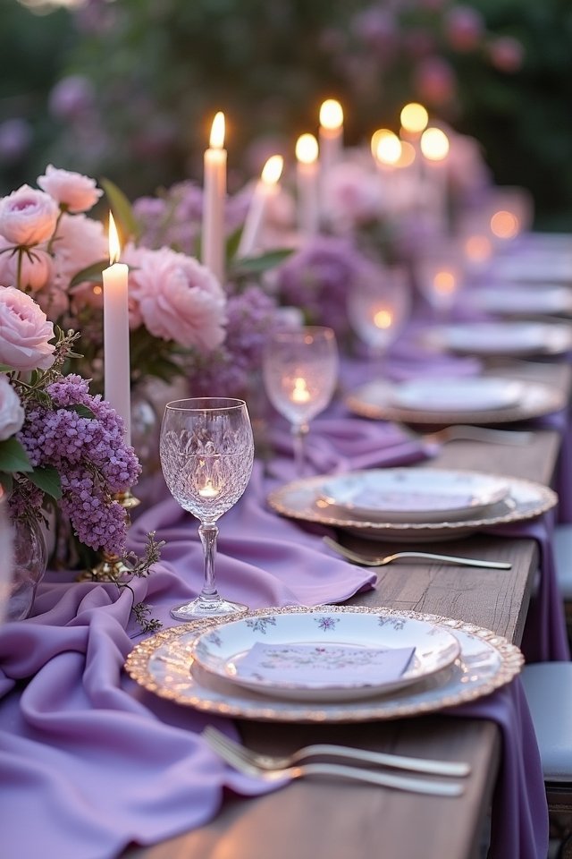 lilac shades for table decor