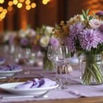 lilac themed fall wedding decor