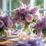lilac themed wedding centerpieces ideas