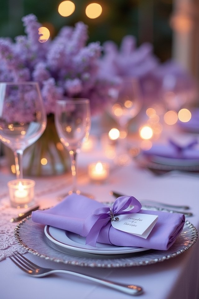 lilac themed wedding favors
