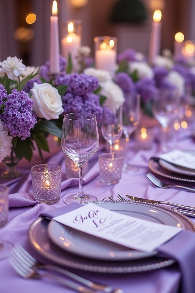 lilac themed wedding stationery ideas