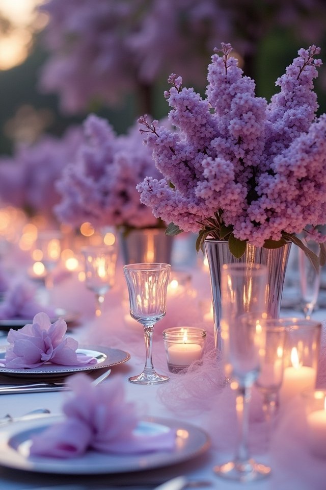 lilac wedding centerpiece ideas