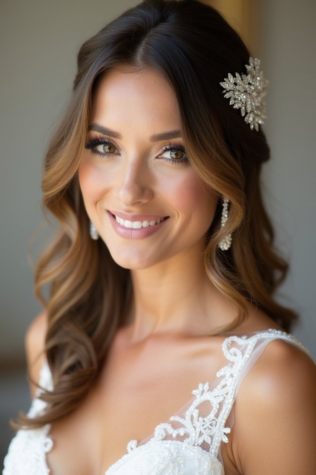 loose waves dramatic side part