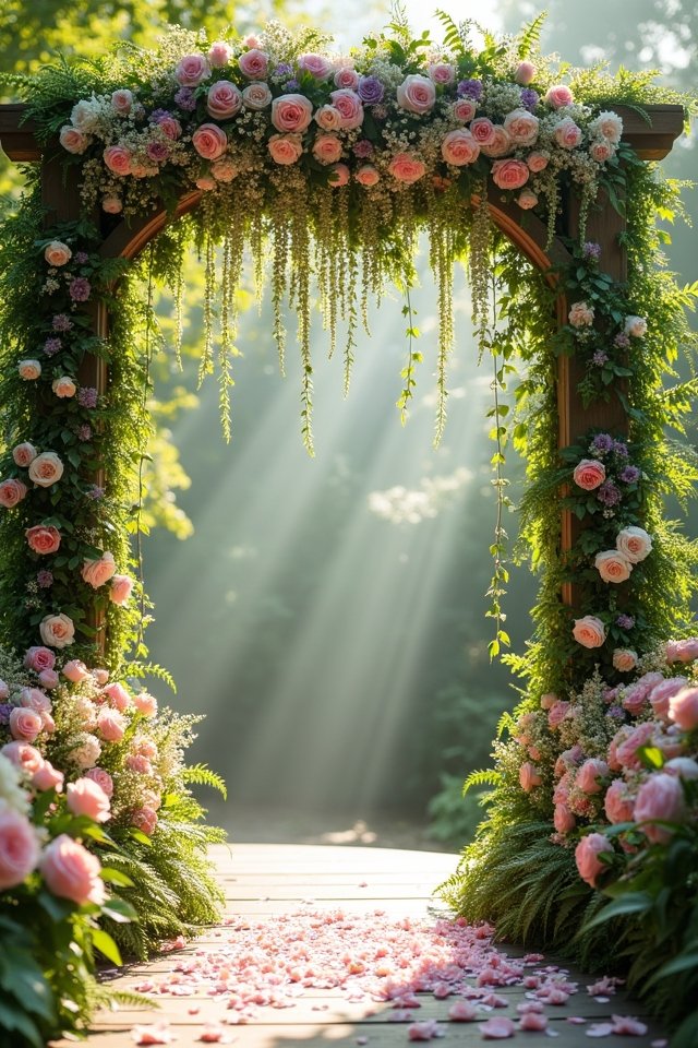 lush floral wedding altar