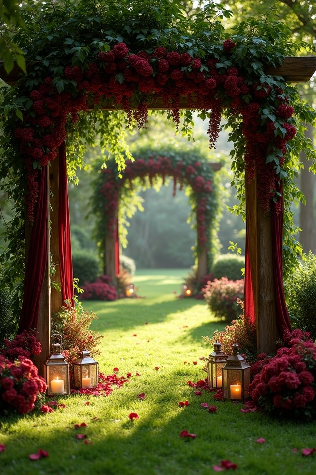 lush greenery burgundy elegance