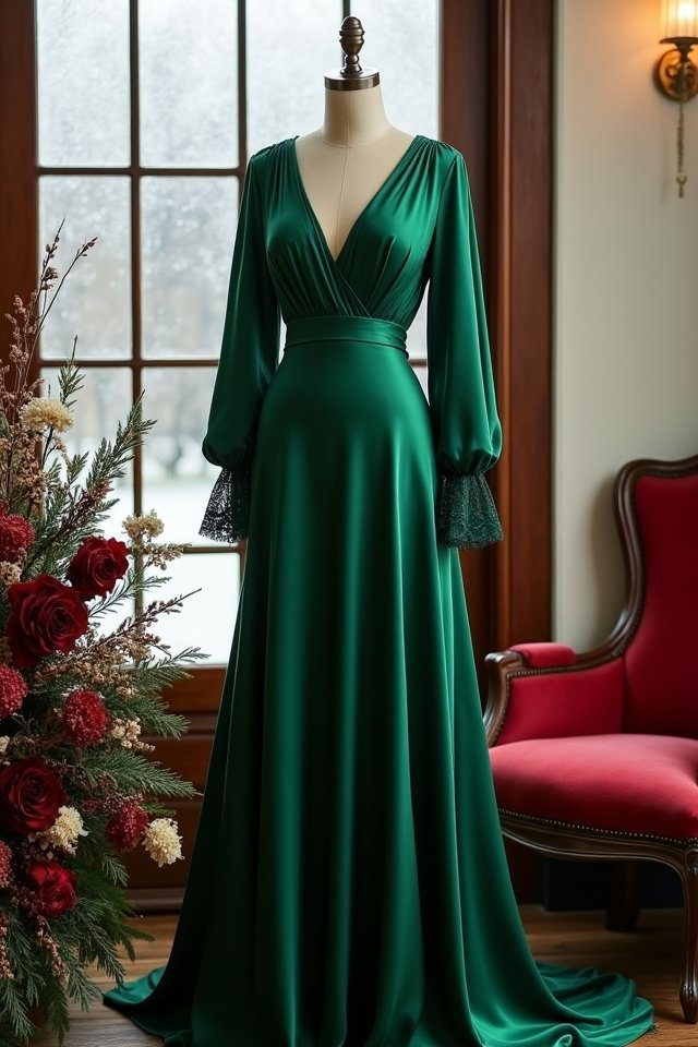 luxe satin long sleeve elegance