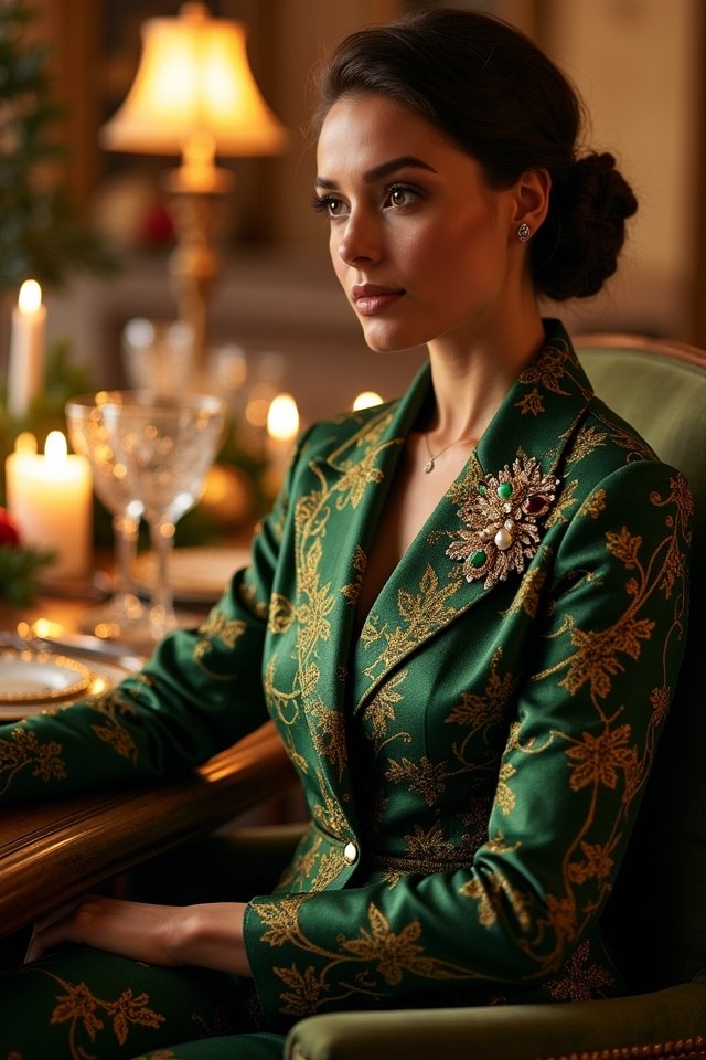 luxurious brocade festive attire